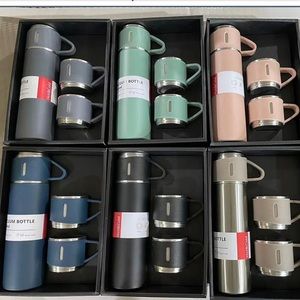3 Pcs Termo Vacuum Flask Set Stainless Steel Thermo 500ml/17oz Thermal Bottle